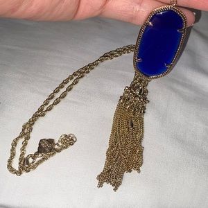 Kendra Scott Navy cats eye Rope Tassel necklace
